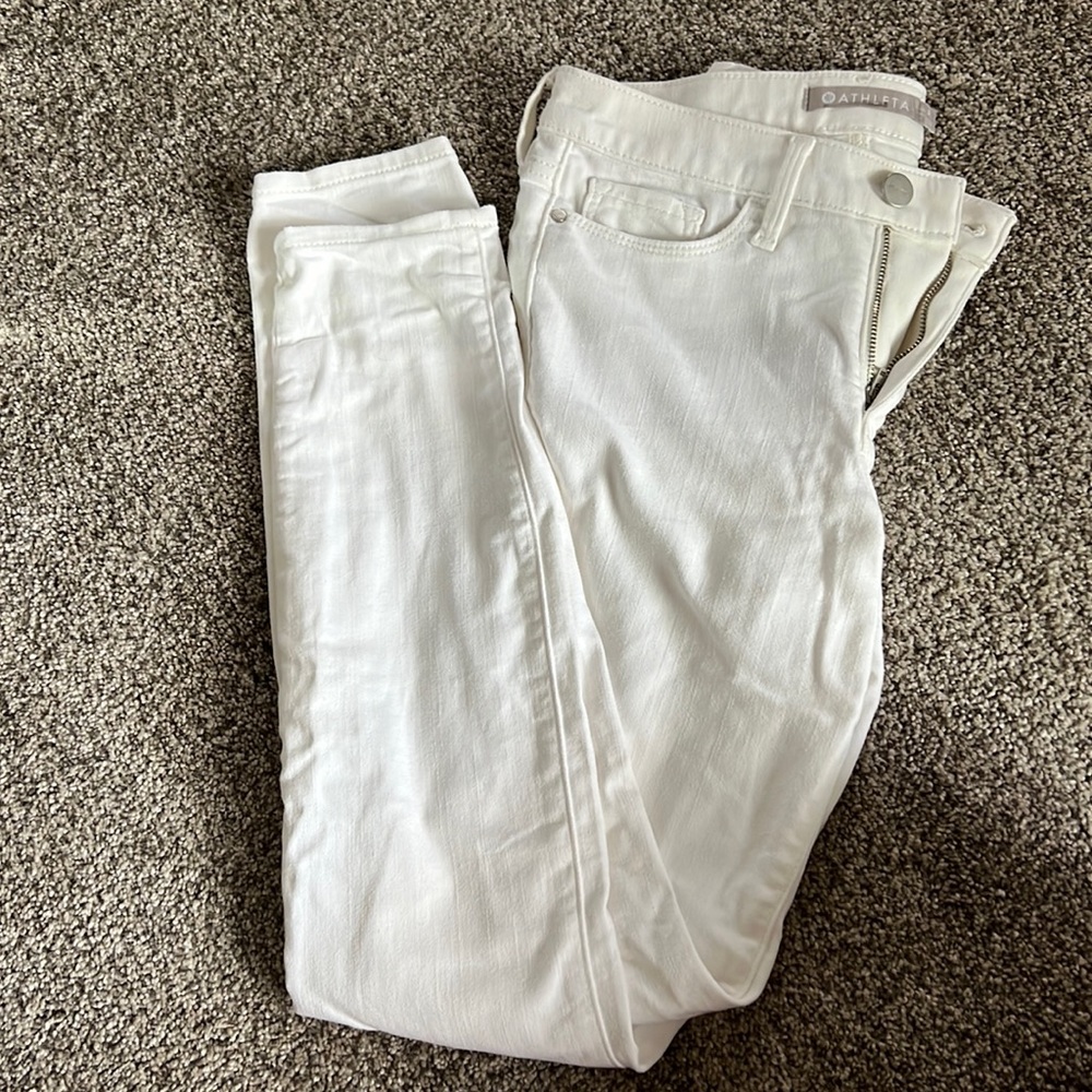 Athleta white cropped jeans size 2